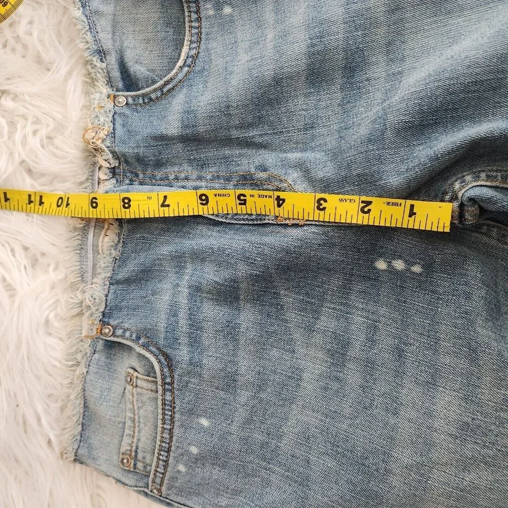 Free People Jeans Free‎ People 90s Raw Waist Bleached Bootcut Crop sz 25